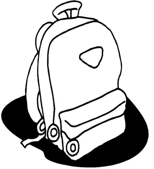 Desenhe mochila básica para colorir