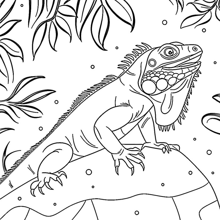 Desenhos de Desenho Iguana para crianças para colorir