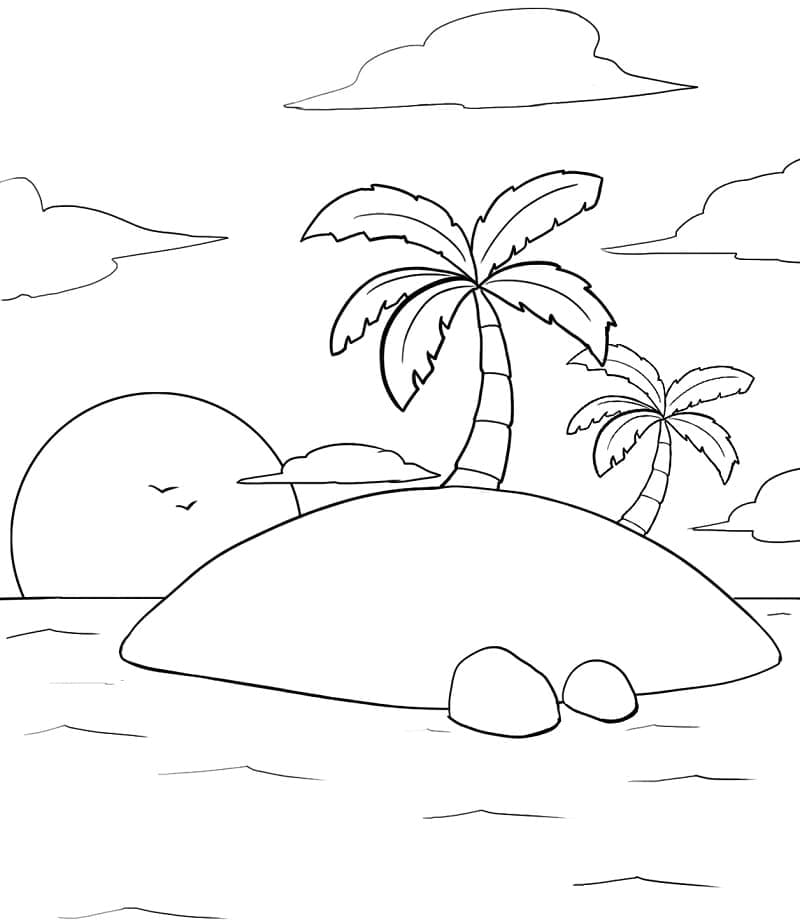 Desenhos de Desenho Ilha imprimir para crianças para colorir
