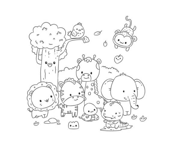 Desenhos de Desenho Safari imprimir para crianças para colorir