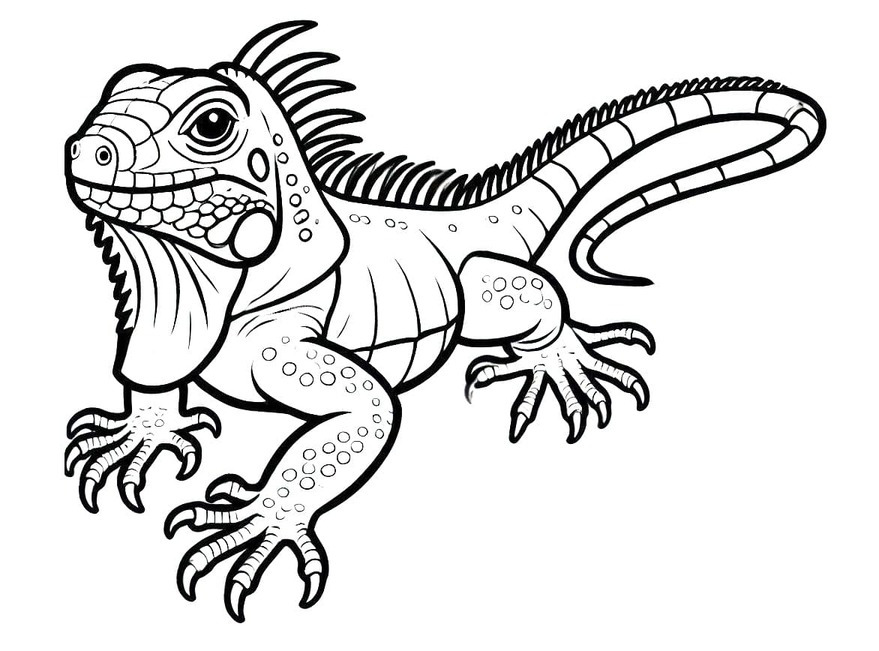 Desenhos de Iguana imprimir grátis para crianças para colorir
