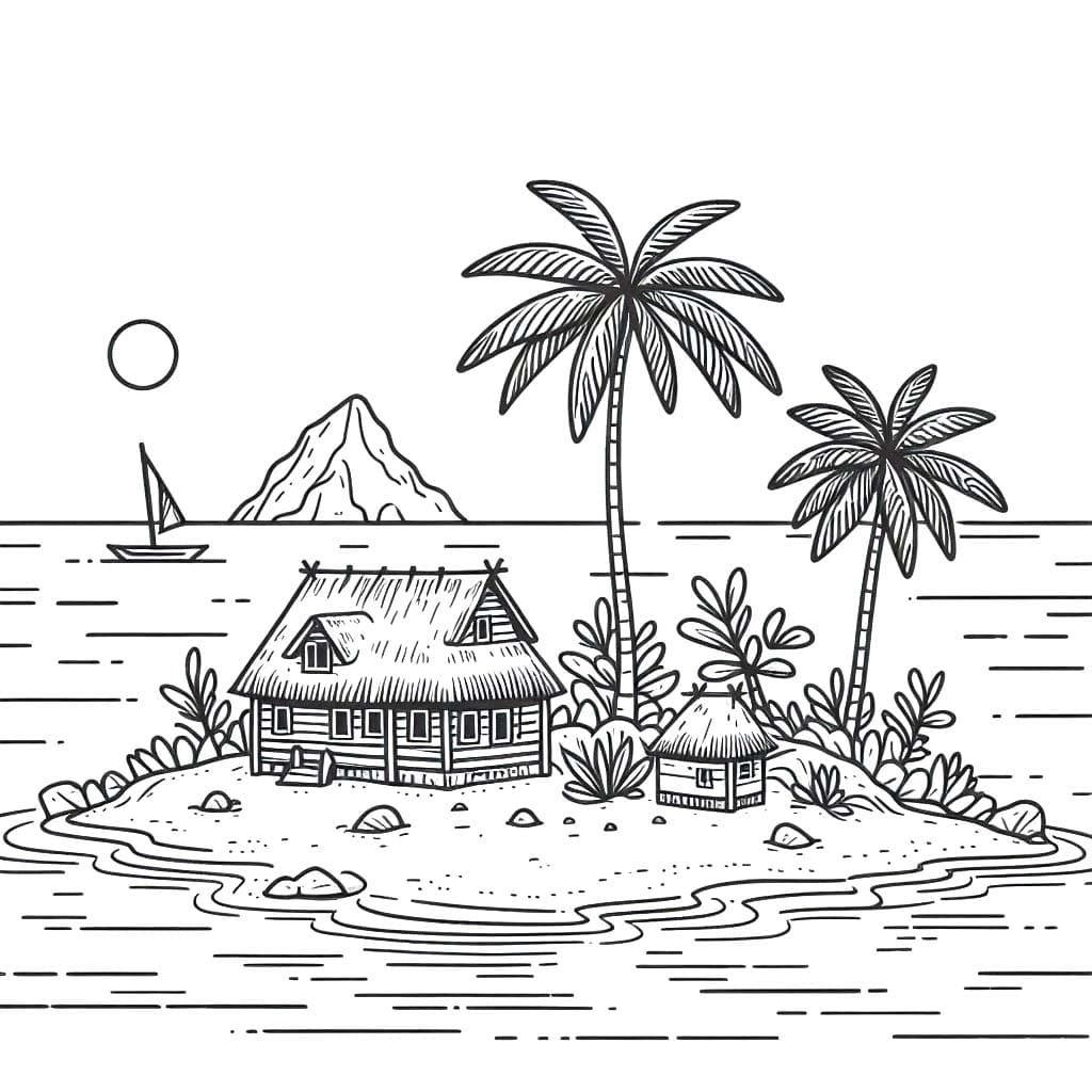 Desenhos de Ilha 1 para colorir