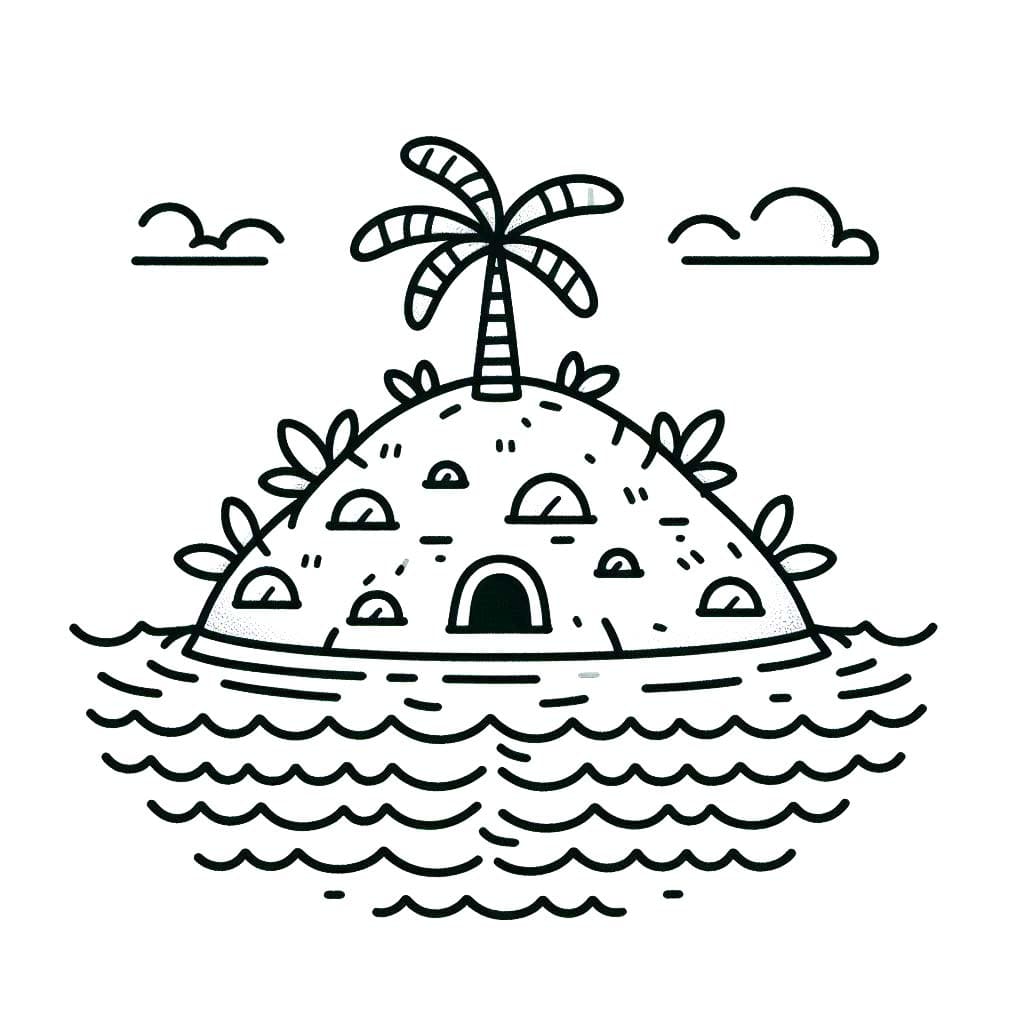 Desenhos de Ilha 2 para colorir