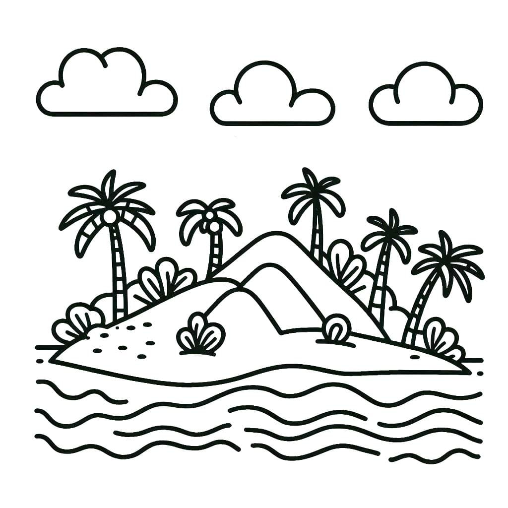 Desenhos de Ilha 4 para colorir