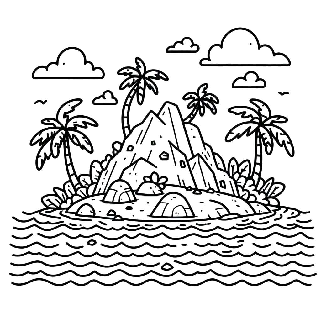 Desenhos de Ilha 5 para colorir