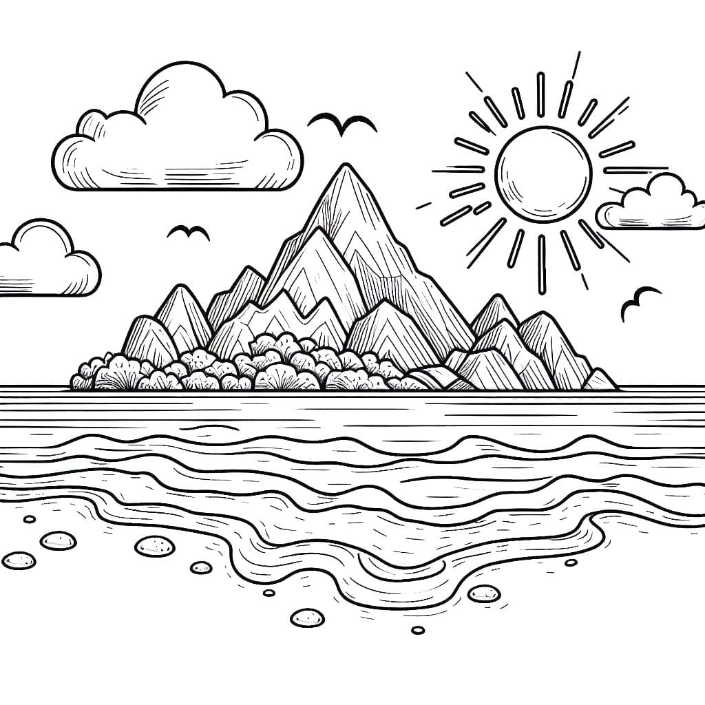 Desenhos de Ilha 6 para colorir