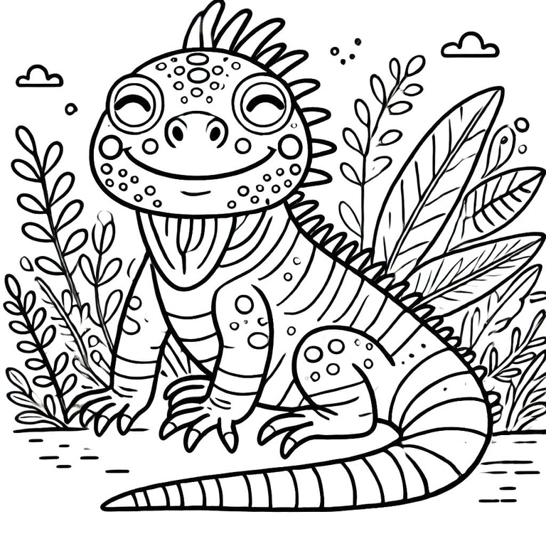 Desenhos de Imagem Iguana grátis para colorir