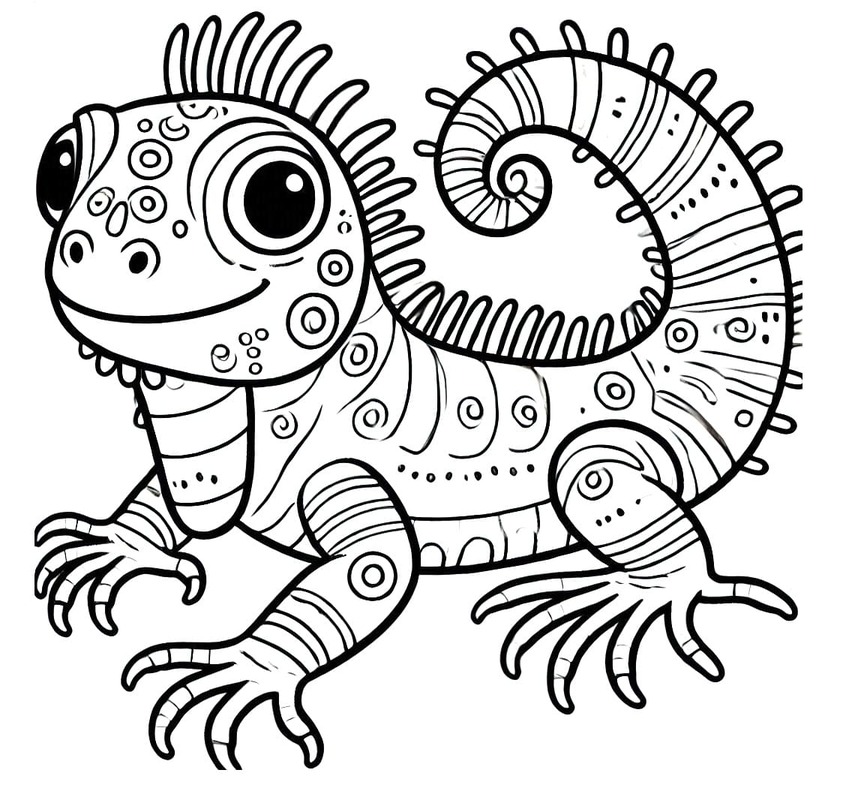 Desenhos de Imagem Iguana imprimir para colorir