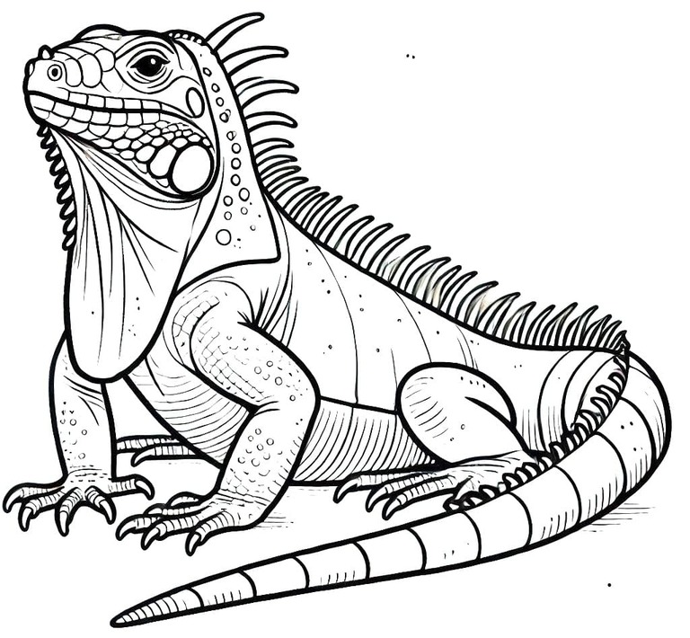 Desenhos de Imagem Iguana para crianças para colorir