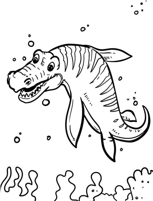 Desenhos de Imagem Mosassauro Imprimível para colorir