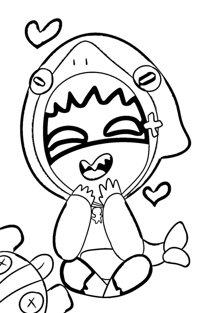 Desenhos de Leon Brawl Stars bem básico para colorir