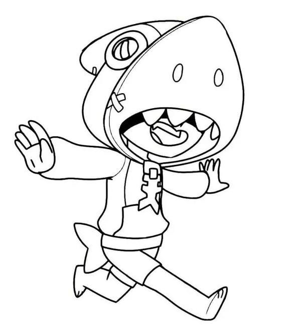 Desenhos de Leon Brawl Stars grátis para crianças para colorir