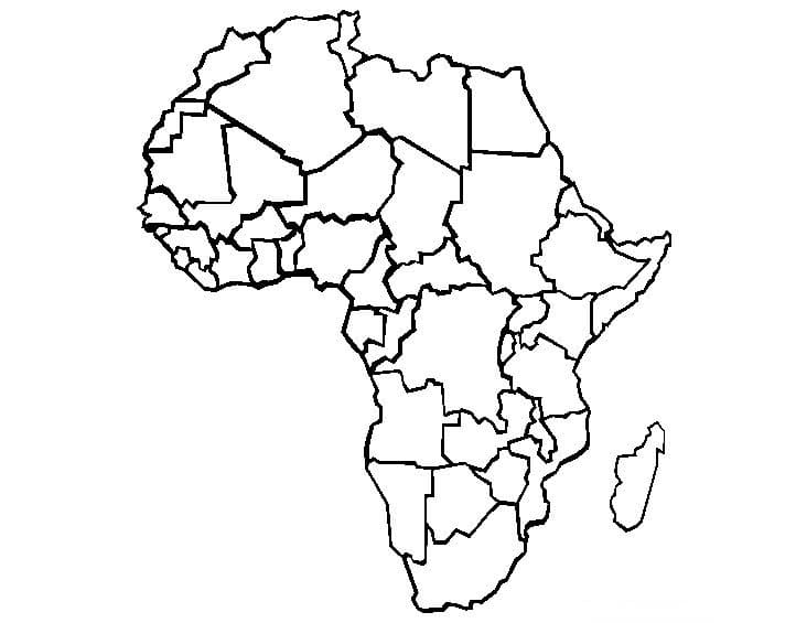 Desenhos de Mapa da África Para Colorir