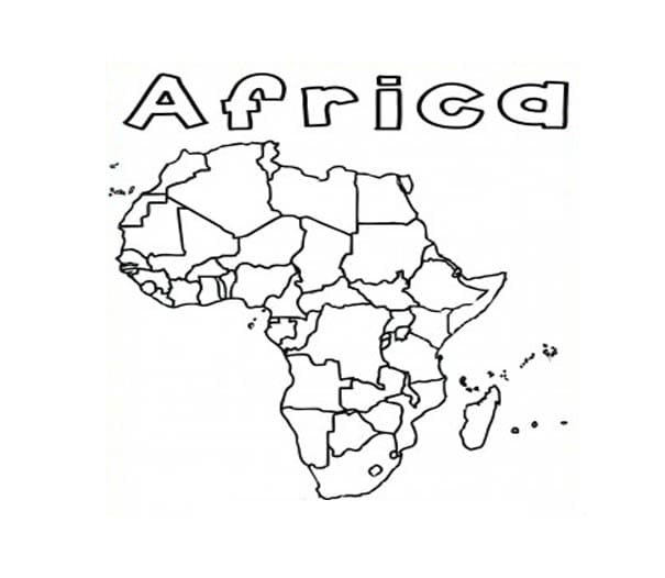 Desenhos de Mapa da África para imprimir para colorir