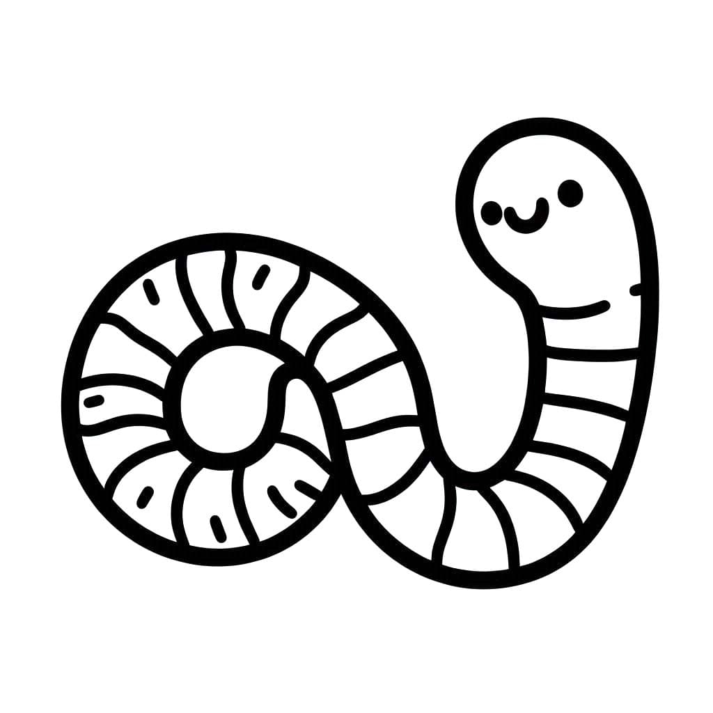 Minhoca 1 para colorir