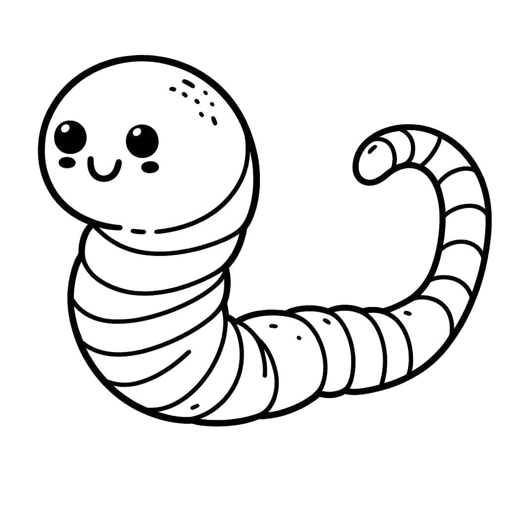 Minhoca 10 para colorir