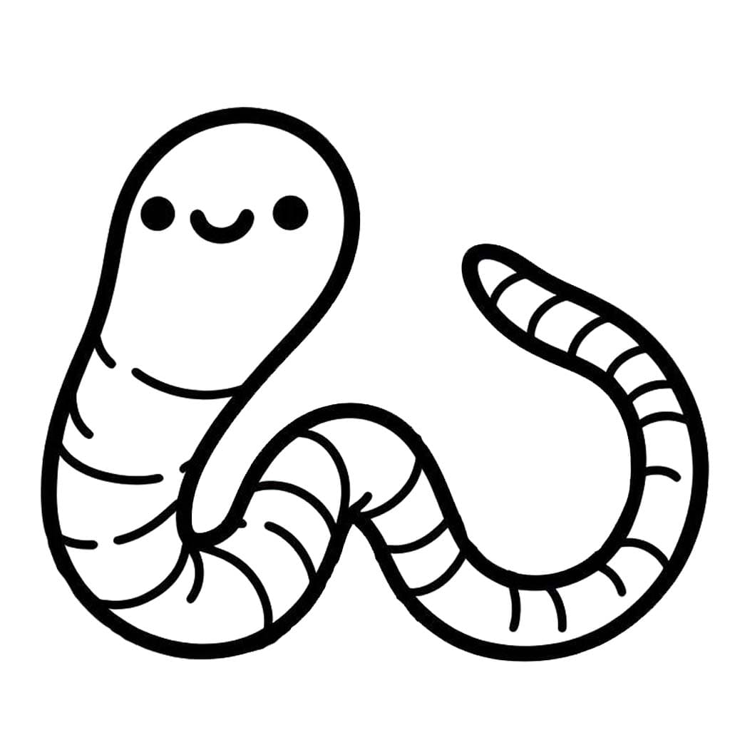 Minhoca 2 para colorir