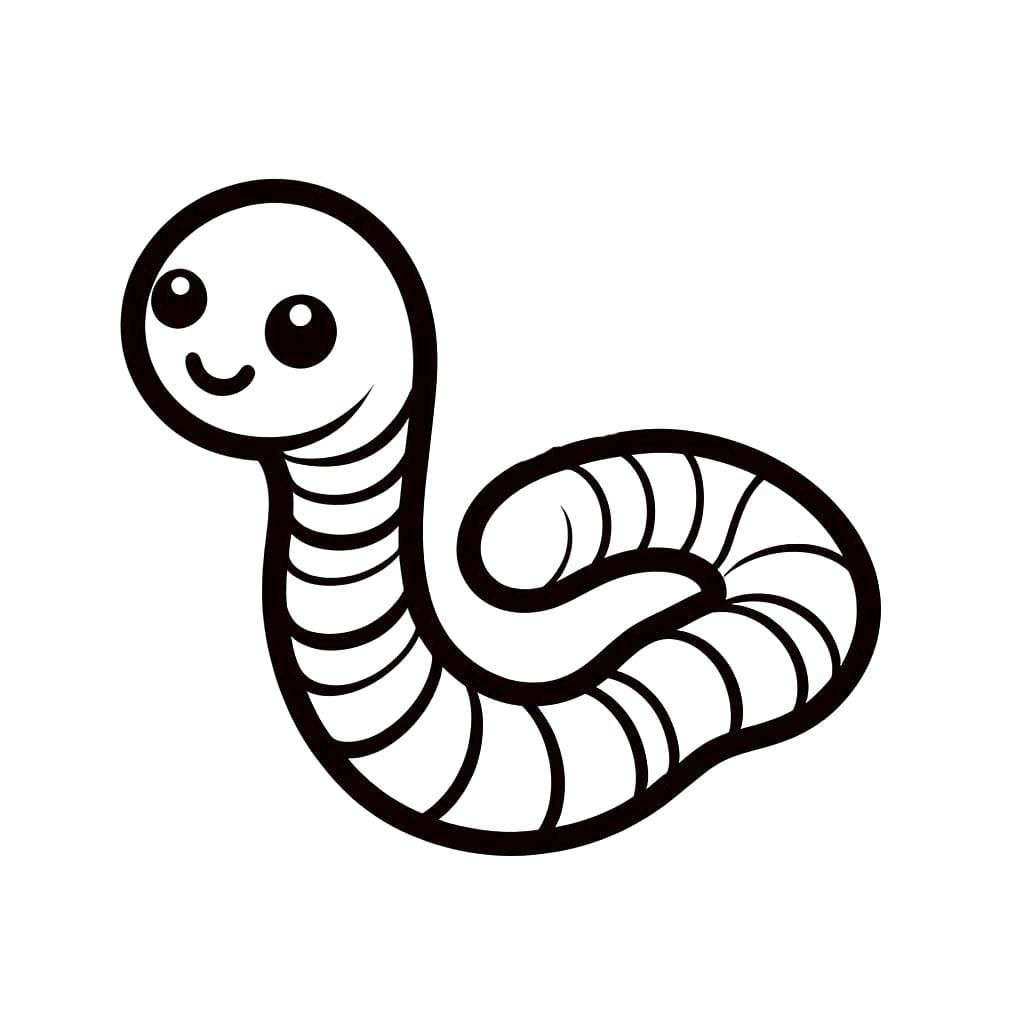 Minhoca 6 para colorir