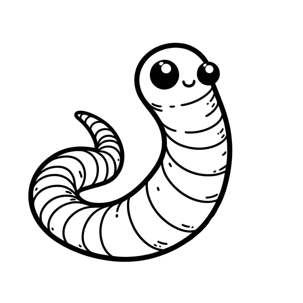 Minhoca 8 para colorir