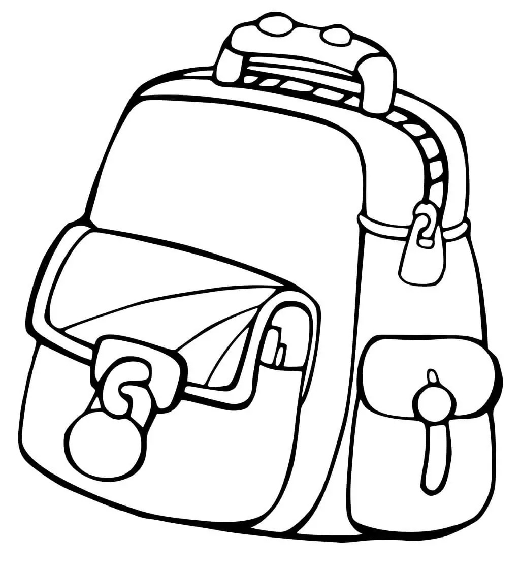 Mochila bem básica para colorir