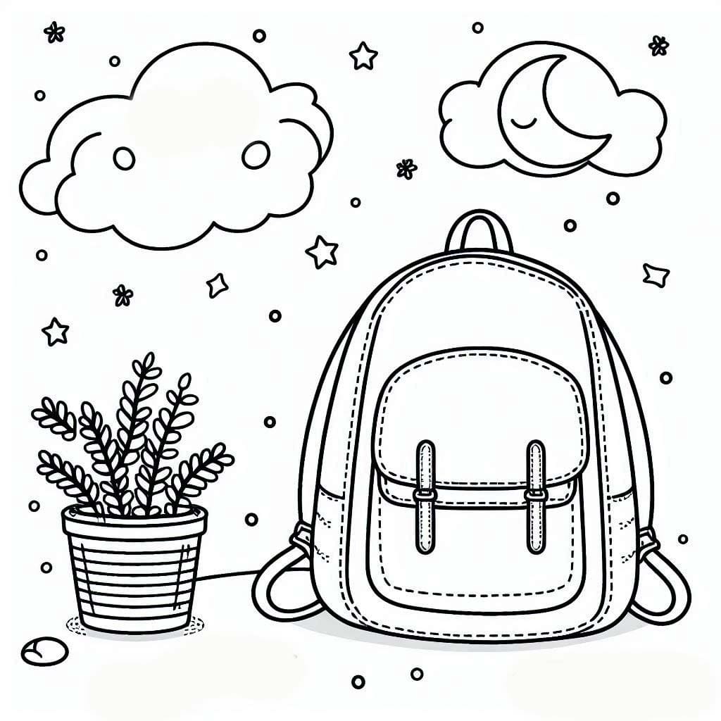 Desenhos de Mochila impressão para colorir