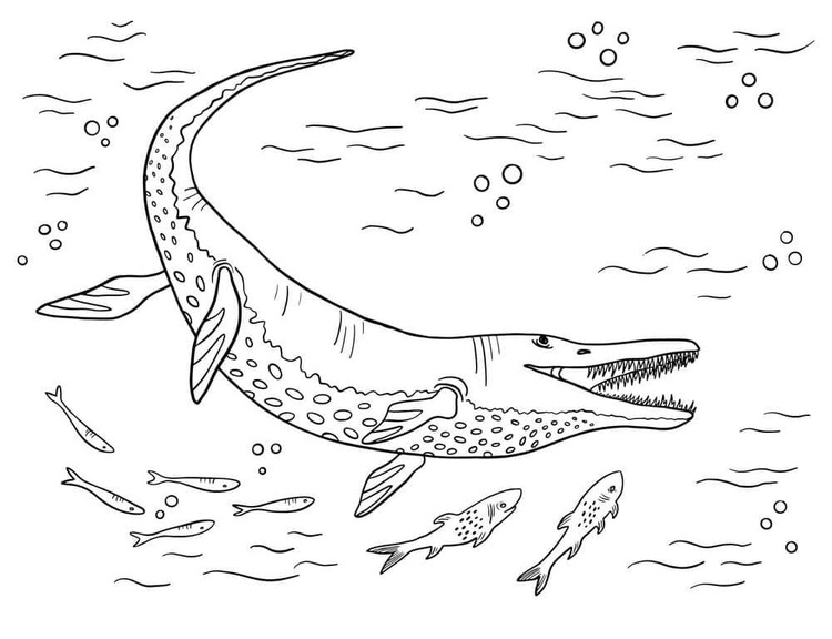 Desenhos de Mosassauro Imprimível grátis para colorir