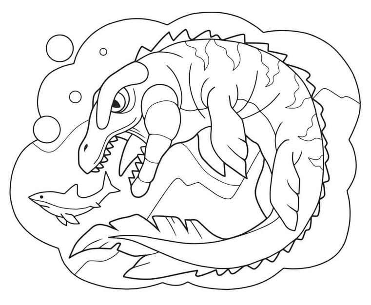 Desenhos de Mosassauro Imprimível para colorir