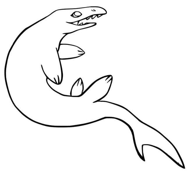 Desenhos de Mosassauro simples para colorir