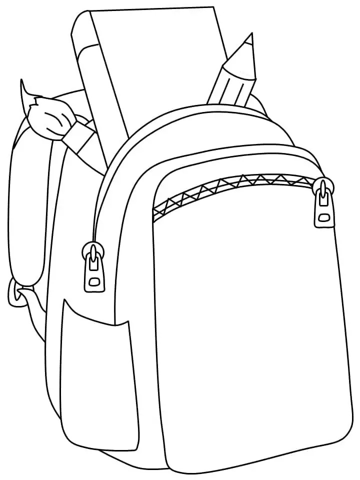 Desenhos de Muito simples Mochila para colorir