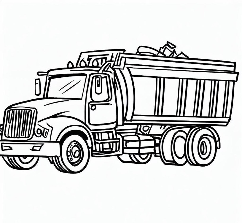 Desenhos de Um caminhão de lixo para colorir