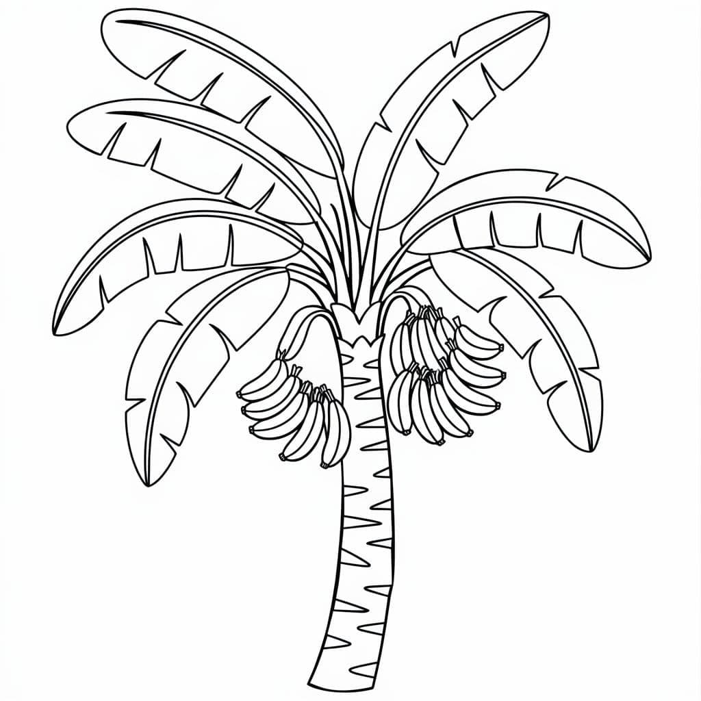 Desenhos de Bananeira bem simples para colorir