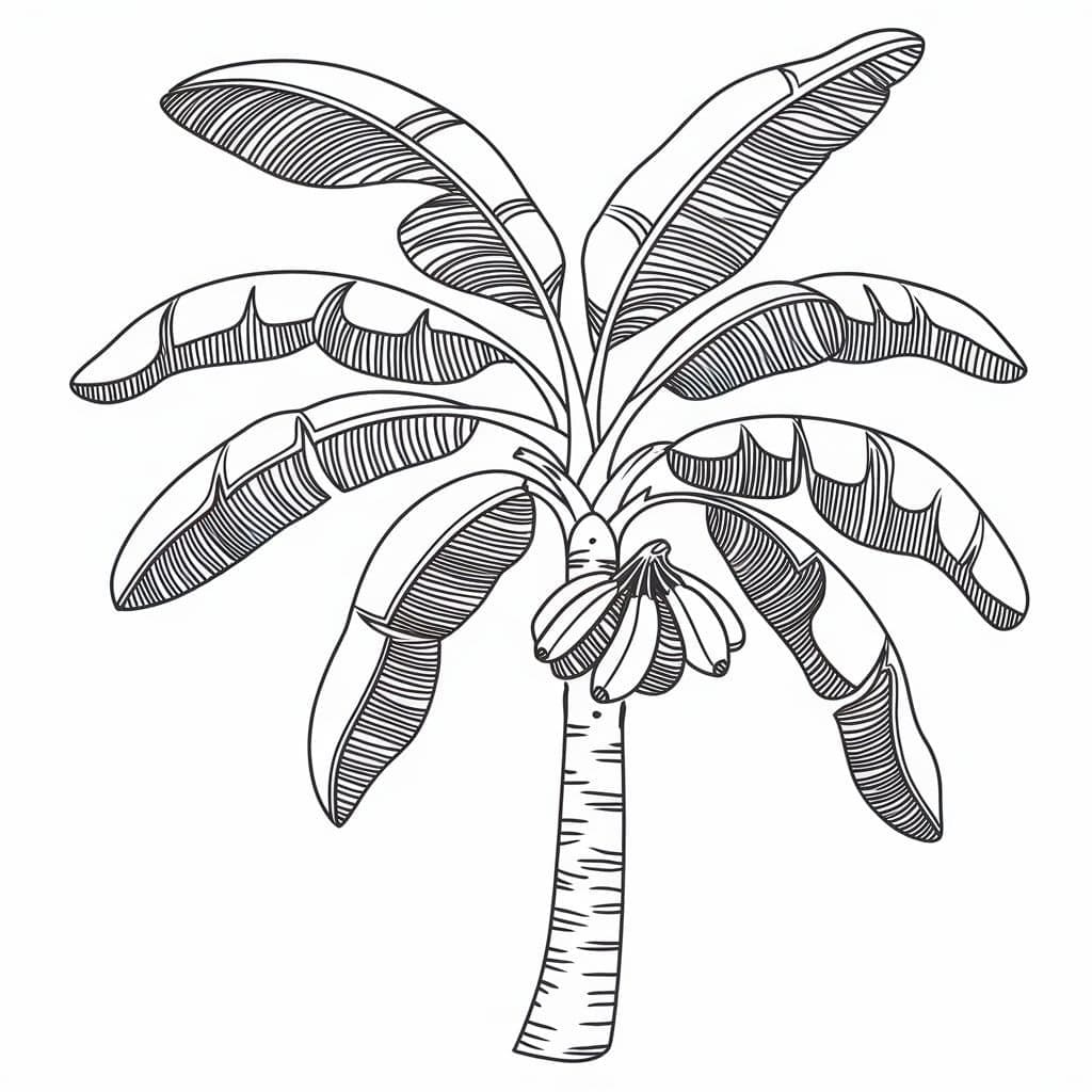 Desenhos de Bananeira fácil para colorir