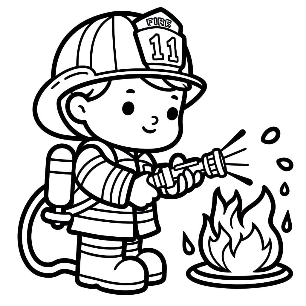 Desenhos de Bombeiro 3 para colorir