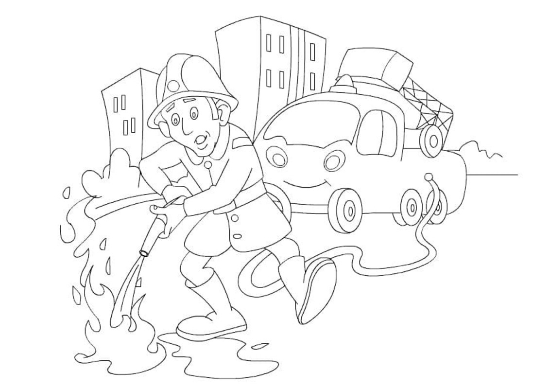 Desenhos de Bombeiro impressão gratuita para colorir