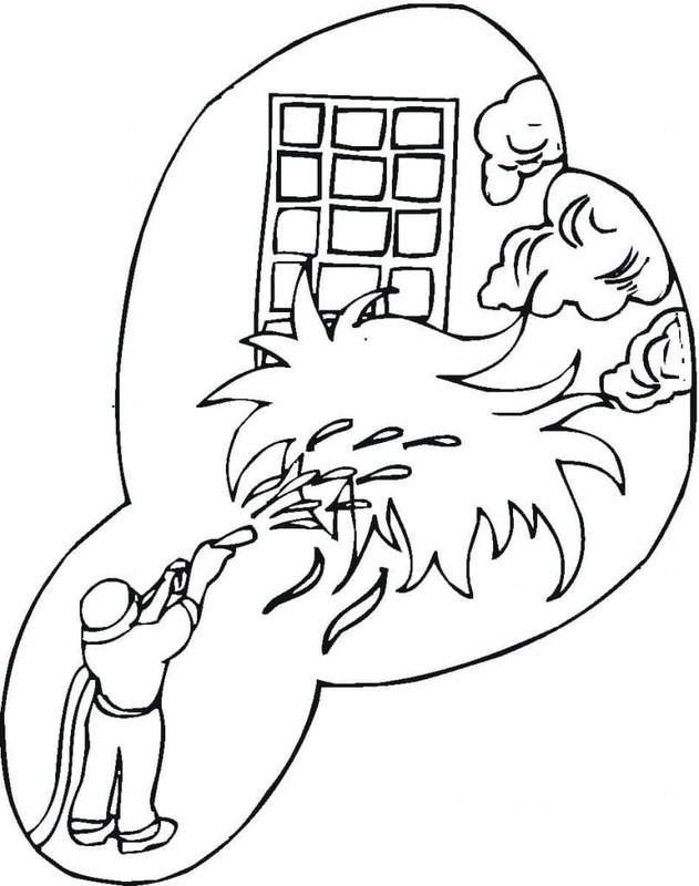 Desenhos de Bombeiro impressão para colorir