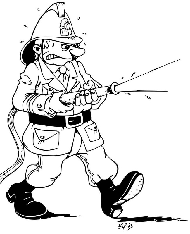 Desenhos de Bombeiro imprimível para colorir