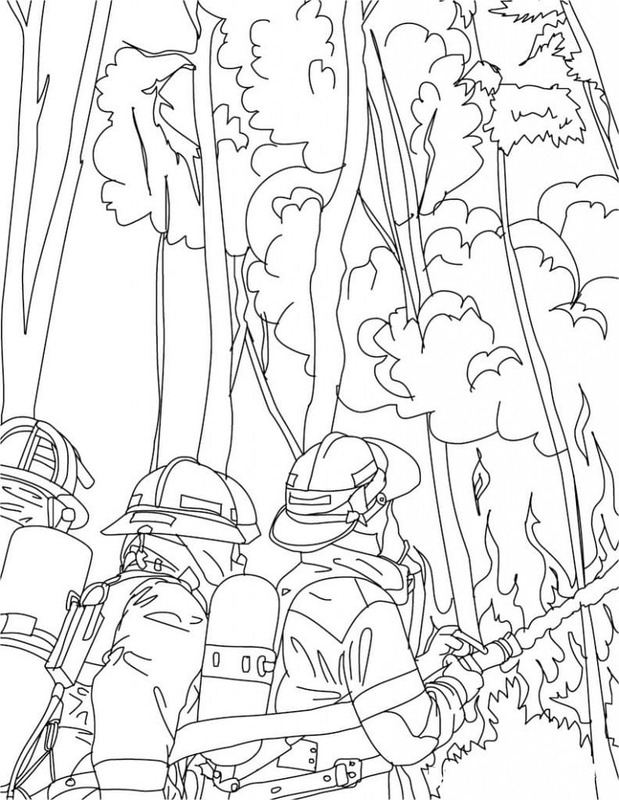 Desenhos de Bombeiro muito básico para colorir
