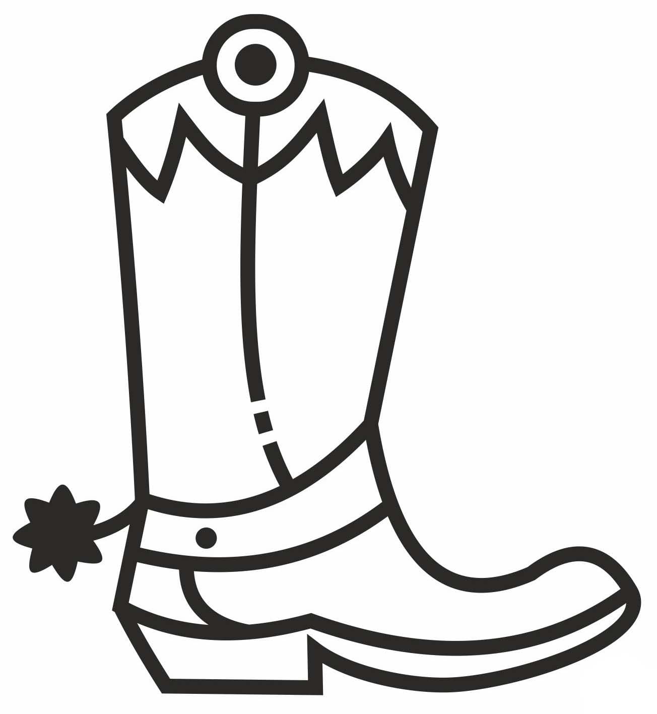 Desenhos de Bota de Cowboy 6 para colorir