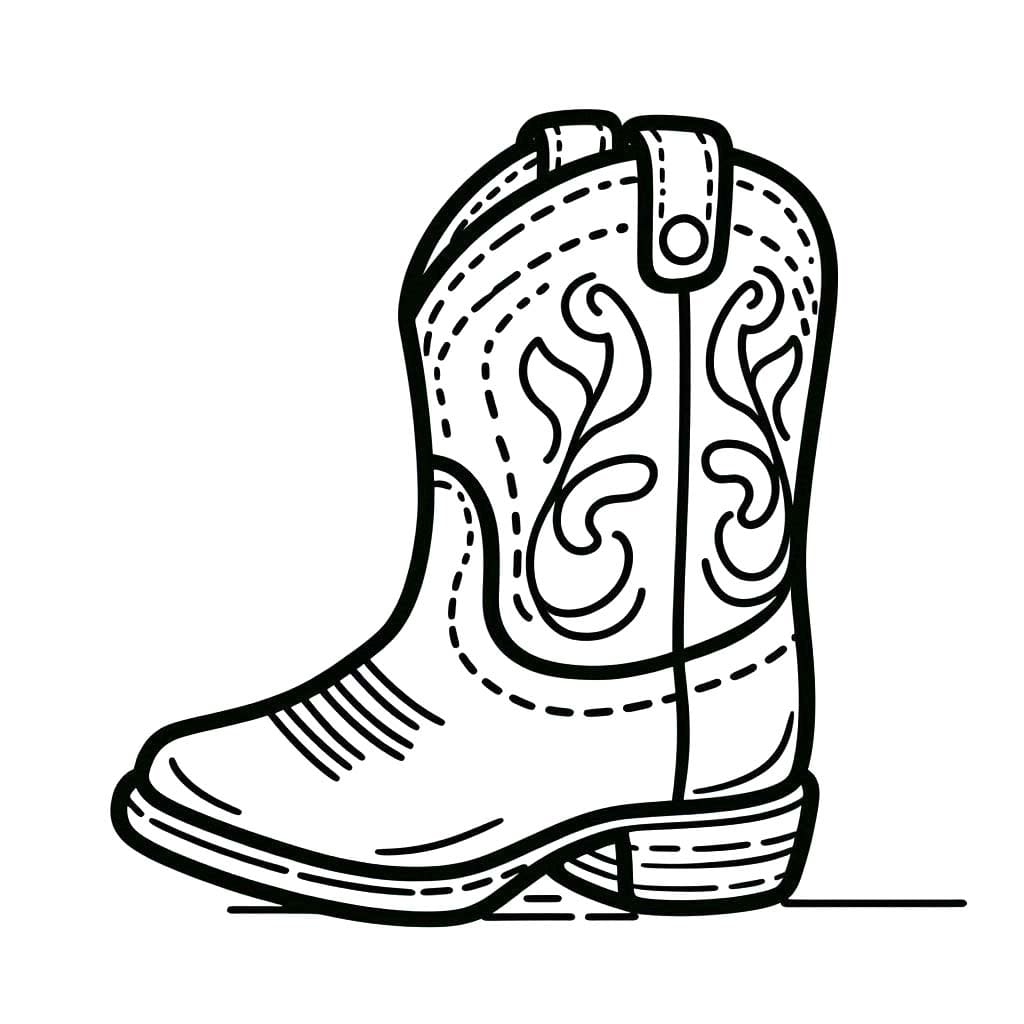 Desenhos de Bota de Cowboy grátis para crianças para colorir