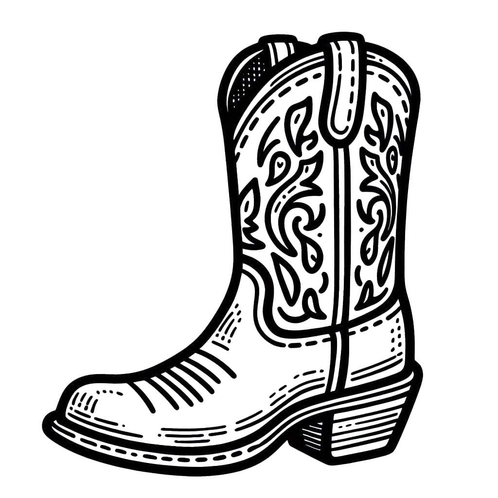 Desenhos de Bota de Cowboy gratuita para colorir