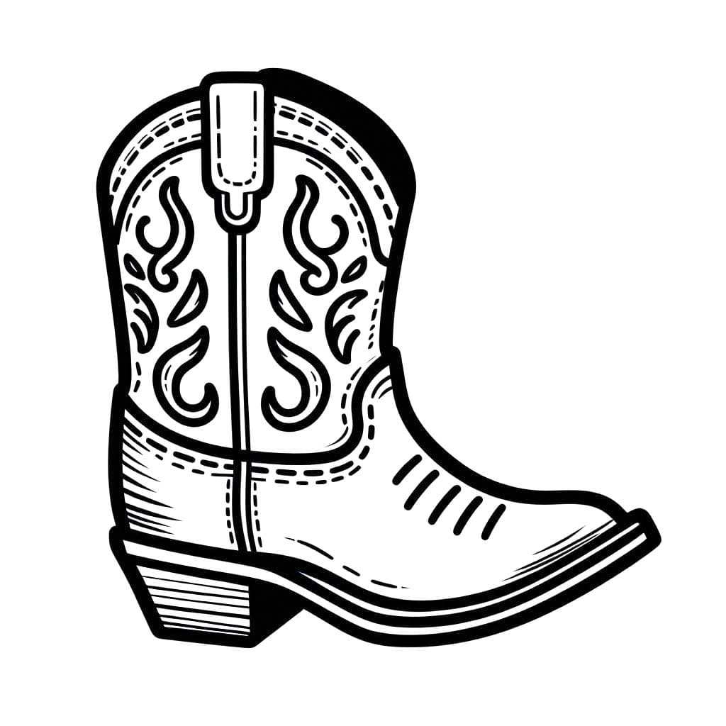 Desenhos de Bota de Cowboy impressão gratuita para colorir