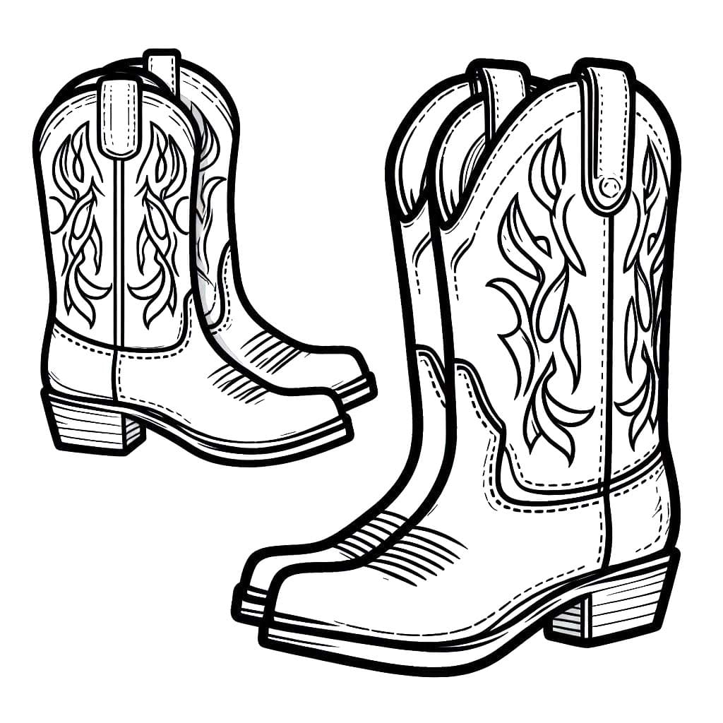 Desenhos de Bota de Cowboy impressão para colorir