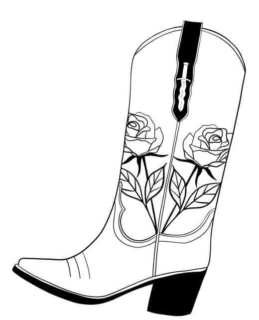 Desenhos de Bota de Cowboy imprimível para crianças para colorir
