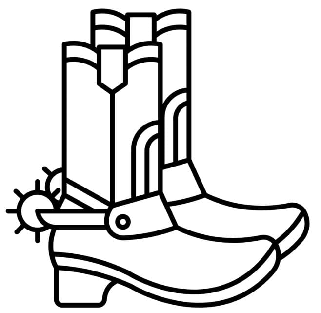Desenhos de Bota de Cowboy imprimível para colorir