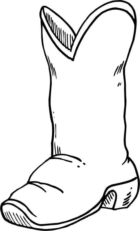 Desenhos de Bota de Cowboy para crianças para colorir