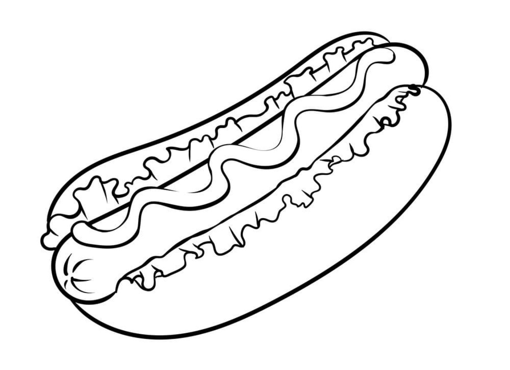 Desenhos de Cachorro-quente 1 para colorir