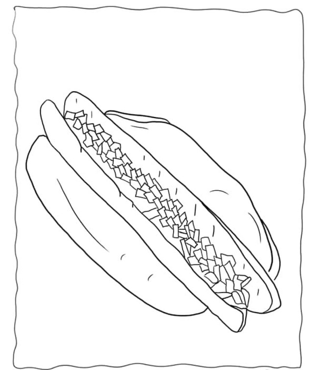 Desenhos de Cachorro-quente 4 para colorir