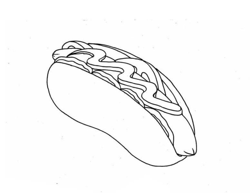 Desenhos de Cachorro-quente 5 para colorir