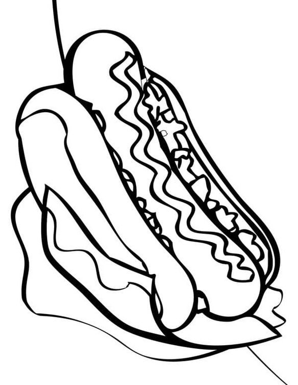 Desenhos de Cachorro-quente 6 para colorir