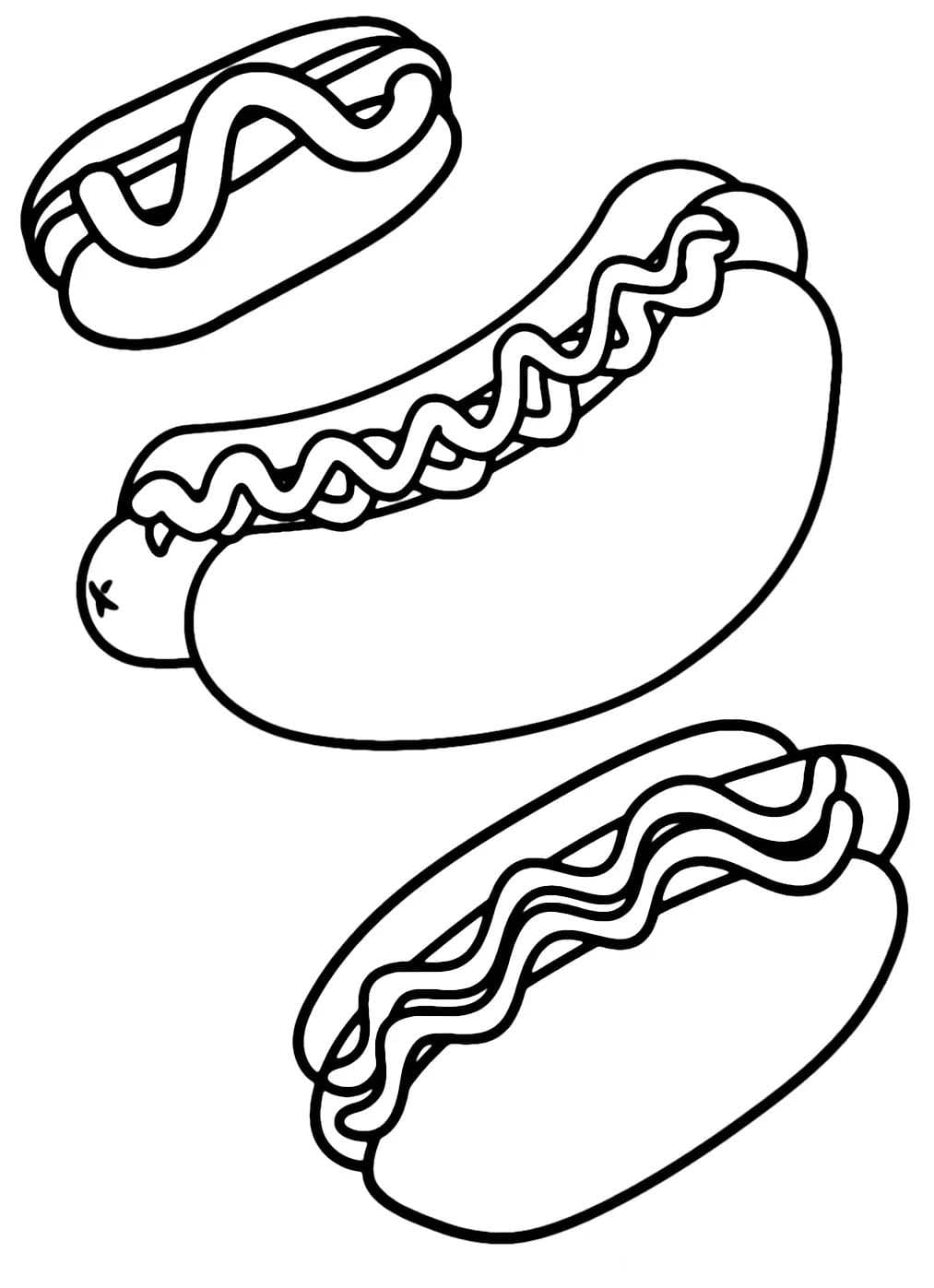 Desenhos de Cachorro-quente básico em crianças para colorir